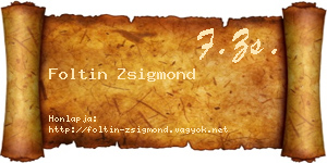Foltin Zsigmond névjegykártya